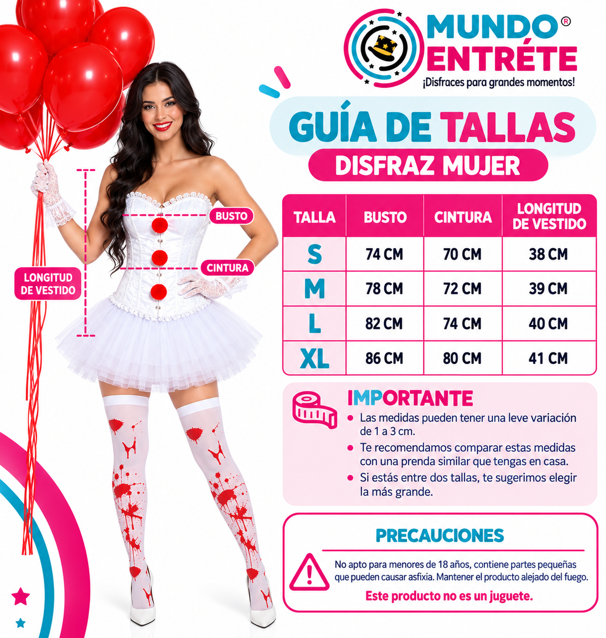 Disfraz Payasa It Sexy Hallowen Mujer
