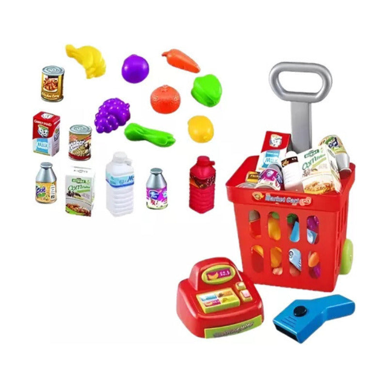 Carrito De Compra Con Caja Registradora Juguete Para Niños
