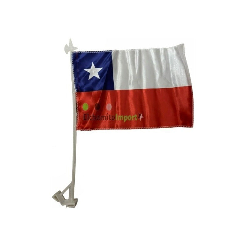 Bandera Chile Auto Fiestas Patrias Banderin 20x30