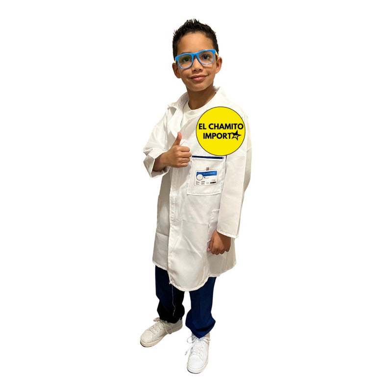 Disfraz De Doctor Delantal + Lentes Para Niños