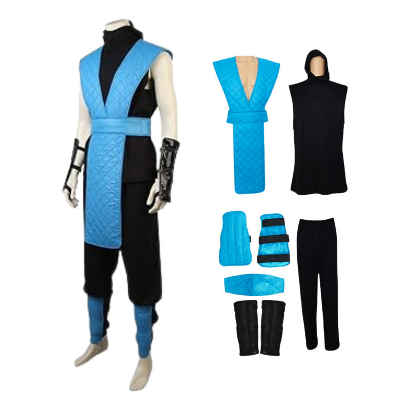 Disfraz De Sub Zero Mortal Kombat Adulto / Niño Cosplay Azul S
