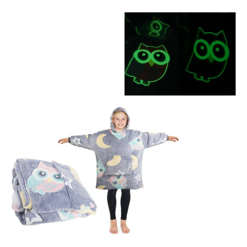 Maxi Poleron Sherpa Con Capucha Para Niños Luminoso