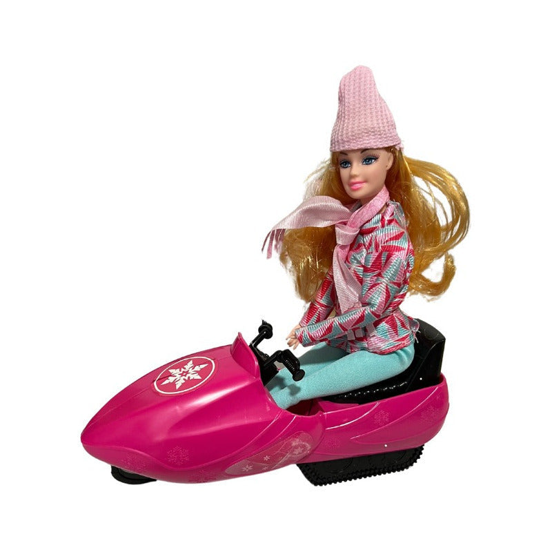 Muñeca Articulada Betty Trineo De Nieve Con Accesorios