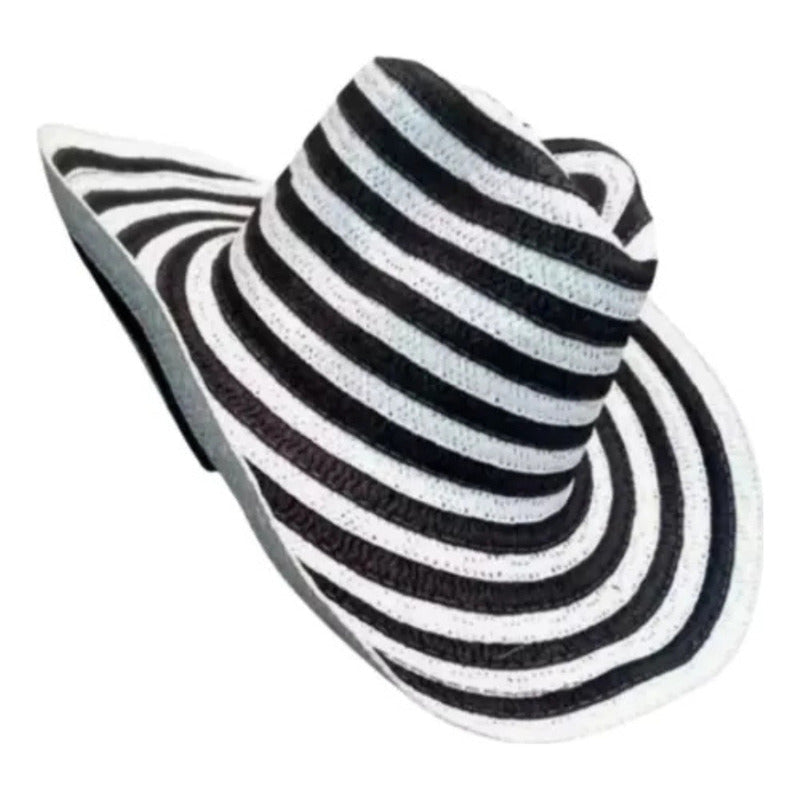 Sombrero Vueltiao Colombiano Unisex Niño - Adulto Blanco-negro Chica Rayas