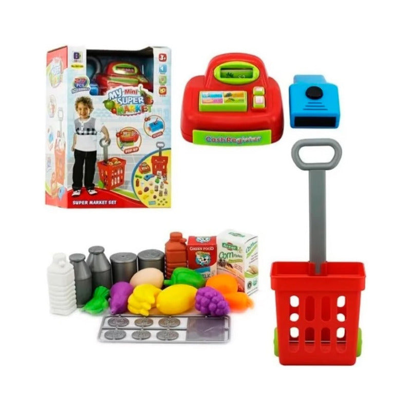 Carrito De Compra Con Caja Registradora Juguete Para Niños