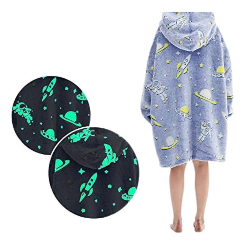 Maxi Poleron Sherpa Con Capucha Para Niños Luminoso