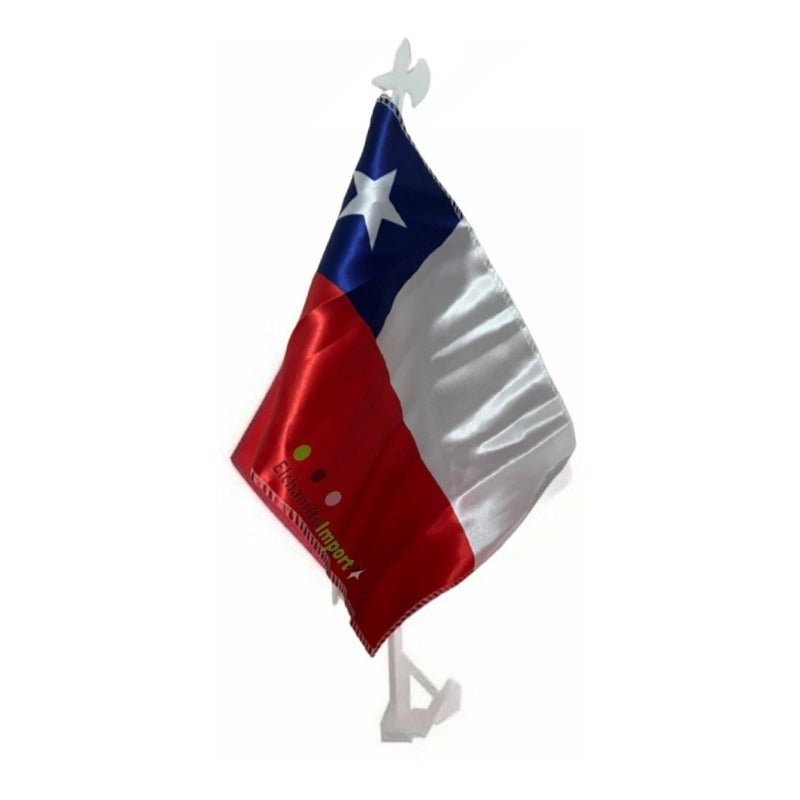 Bandera Chile Auto Fiestas Patrias Banderin 20x30