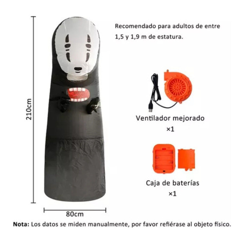 Disfraz Inflable Para Adulto Halloween El Viaje De Chihiro Kaonashi Sin Cara