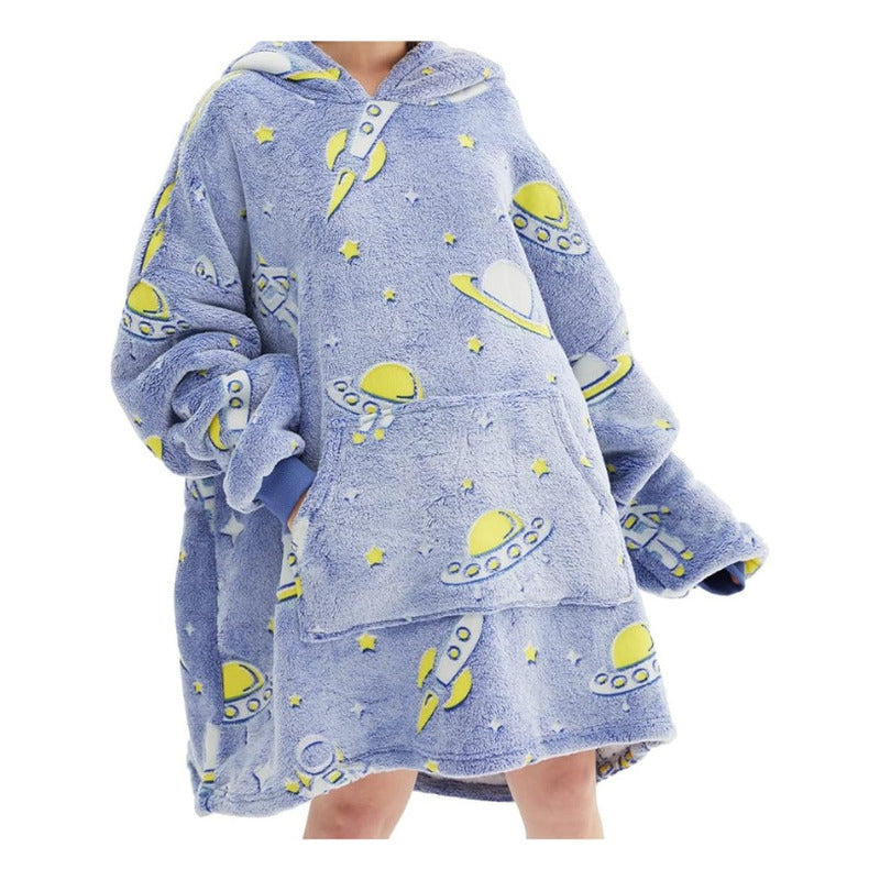 Maxi Poleron Sherpa Con Capucha Para Niños Luminoso