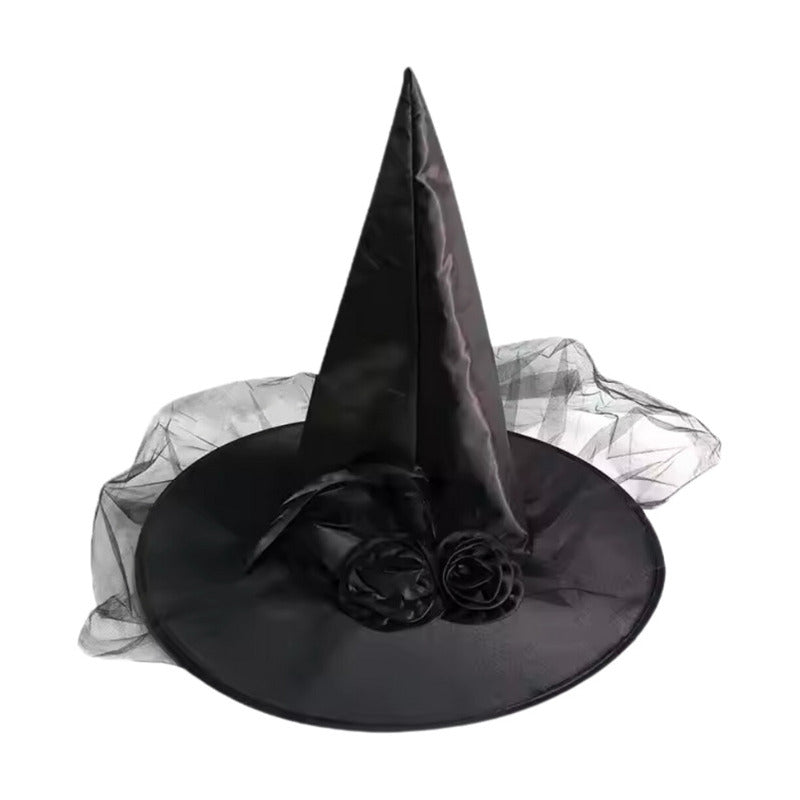 Gorro Sombrero Disfraz Bruja Halloween Flor-pluma Cosplay