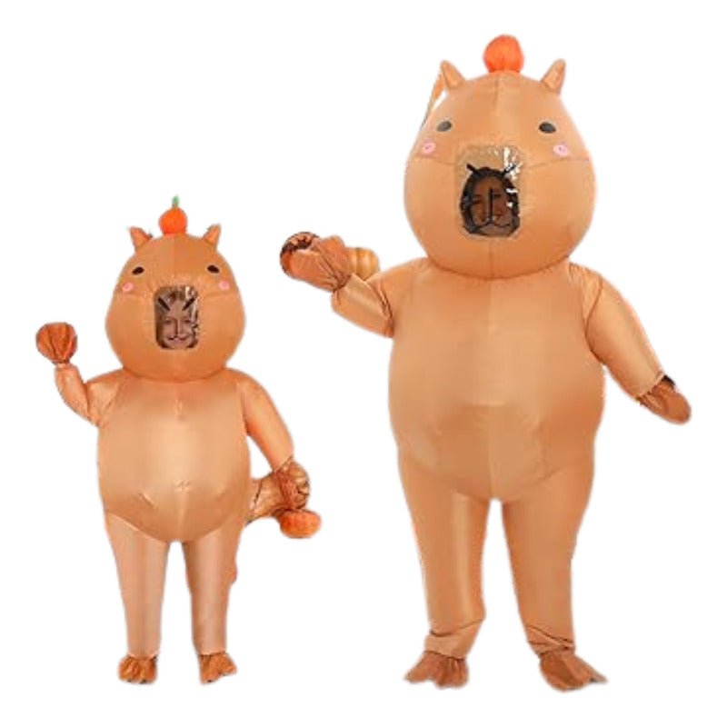 Disfraz De Capibara Inflable, Niño/adulto Marrón Adulto: Estatura 160-190cm