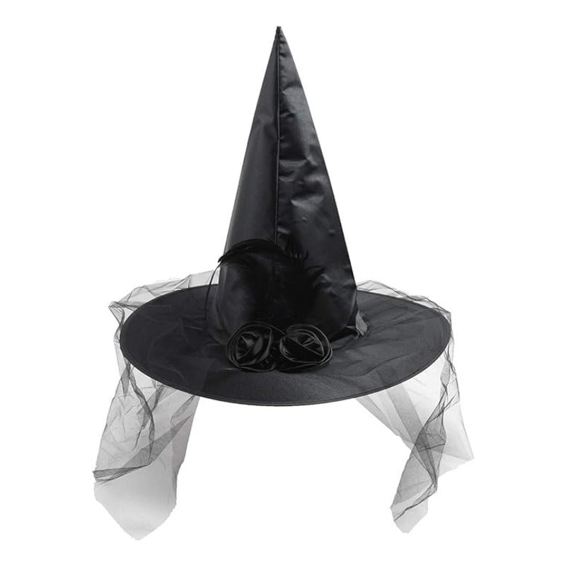 Gorro Sombrero Disfraz Bruja Halloween Flor-pluma Cosplay
