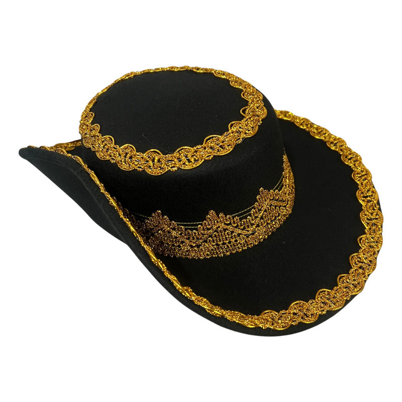 Sombrero Caporal Bailes Típicos Juvenil Hombre Negro