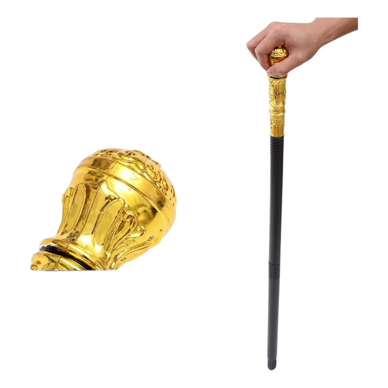 Baston De Lujo Elegante Accesorio Cosplay Para Disfraz Dorado 93cm