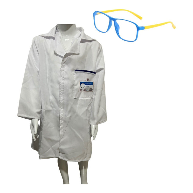 Disfraz De Doctor Delantal + Lentes Para Niños