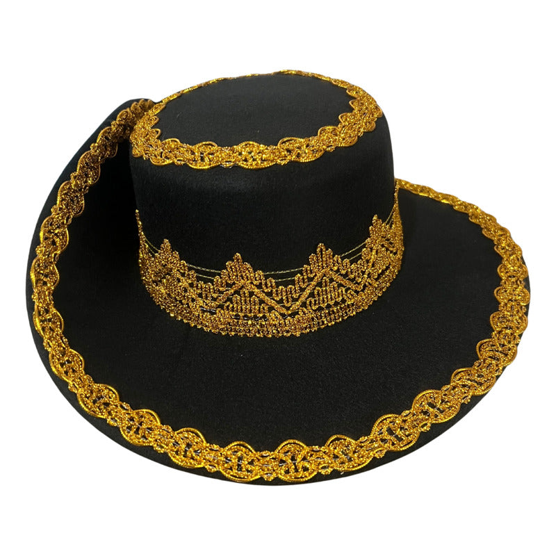 Sombrero Caporal Bailes Típicos Juvenil Hombre Negro