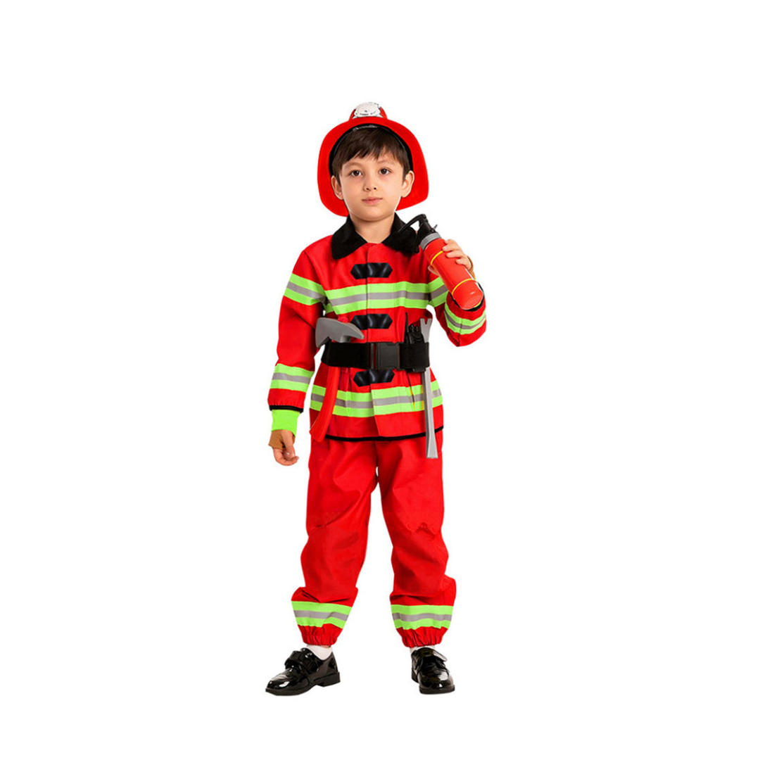 Disfraz De Bombero Para Niño Con Casco