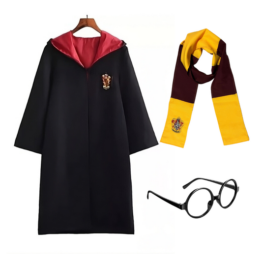 Disfraz Harry Potter + Bufanda+lentes con Insignia para Niños