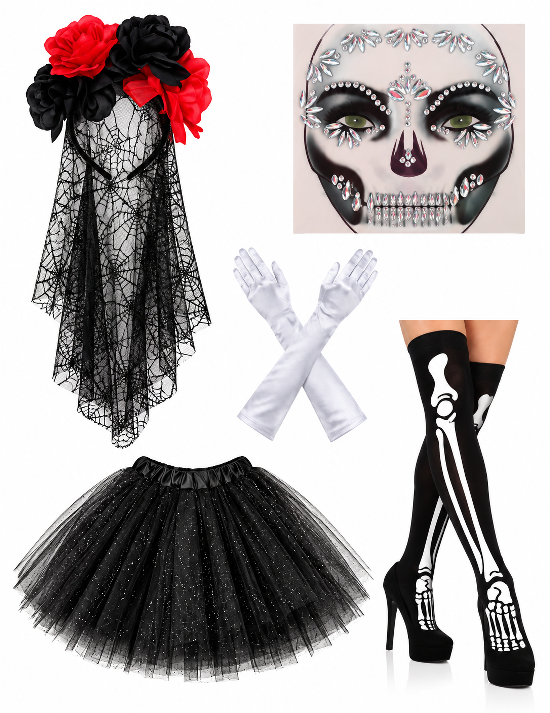 Set Disfraz Catrina Mujer