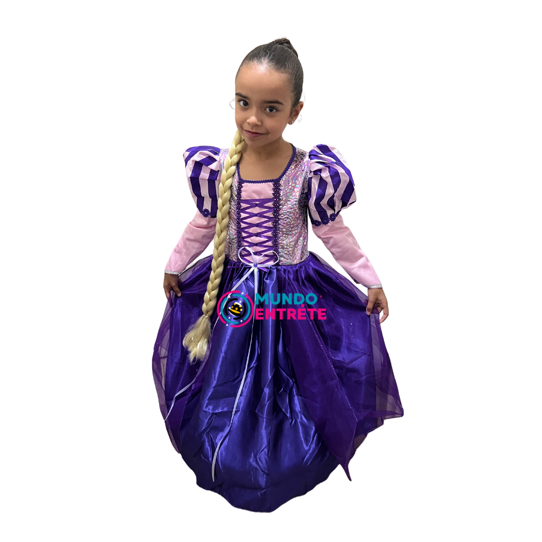 Disfraz Princesa Rapunzel, Vestido + Trenza