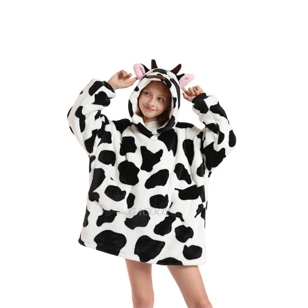 Maxi Poleron Capucha Chiporro Animales Niños