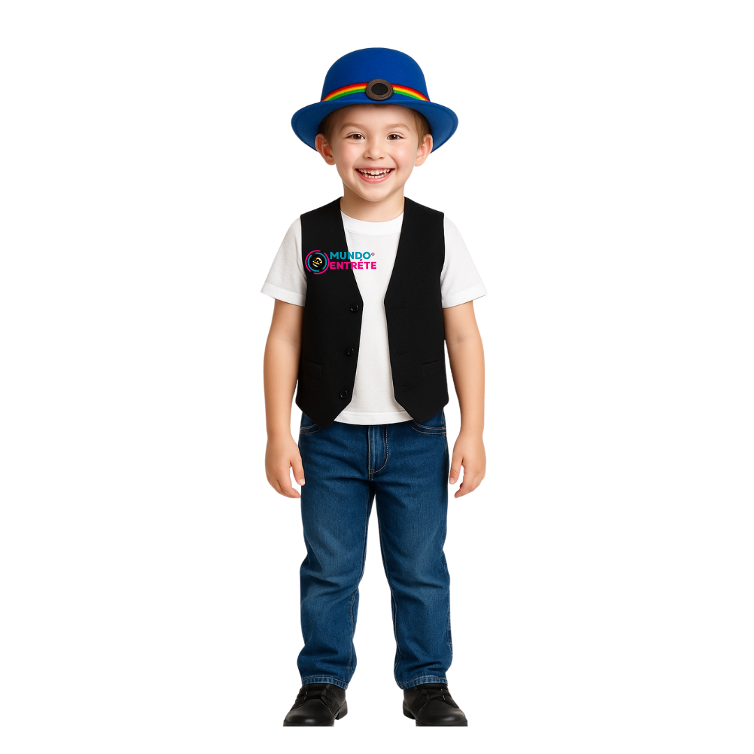 Nortino Vestimenta Para Niño Chaleco + Sombrero