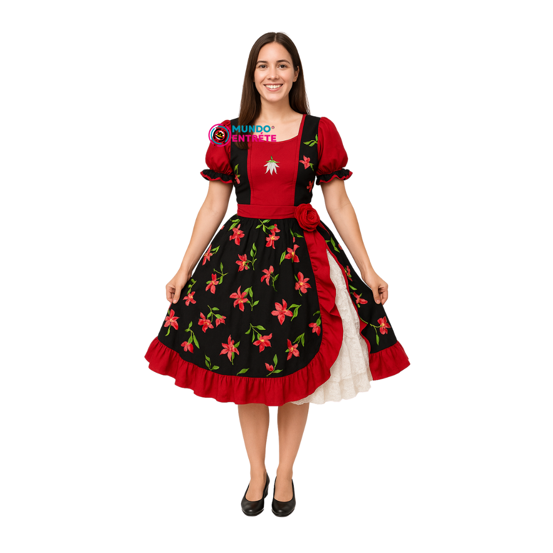 Traje Huasa China Fiestas Patrias Para Mujer