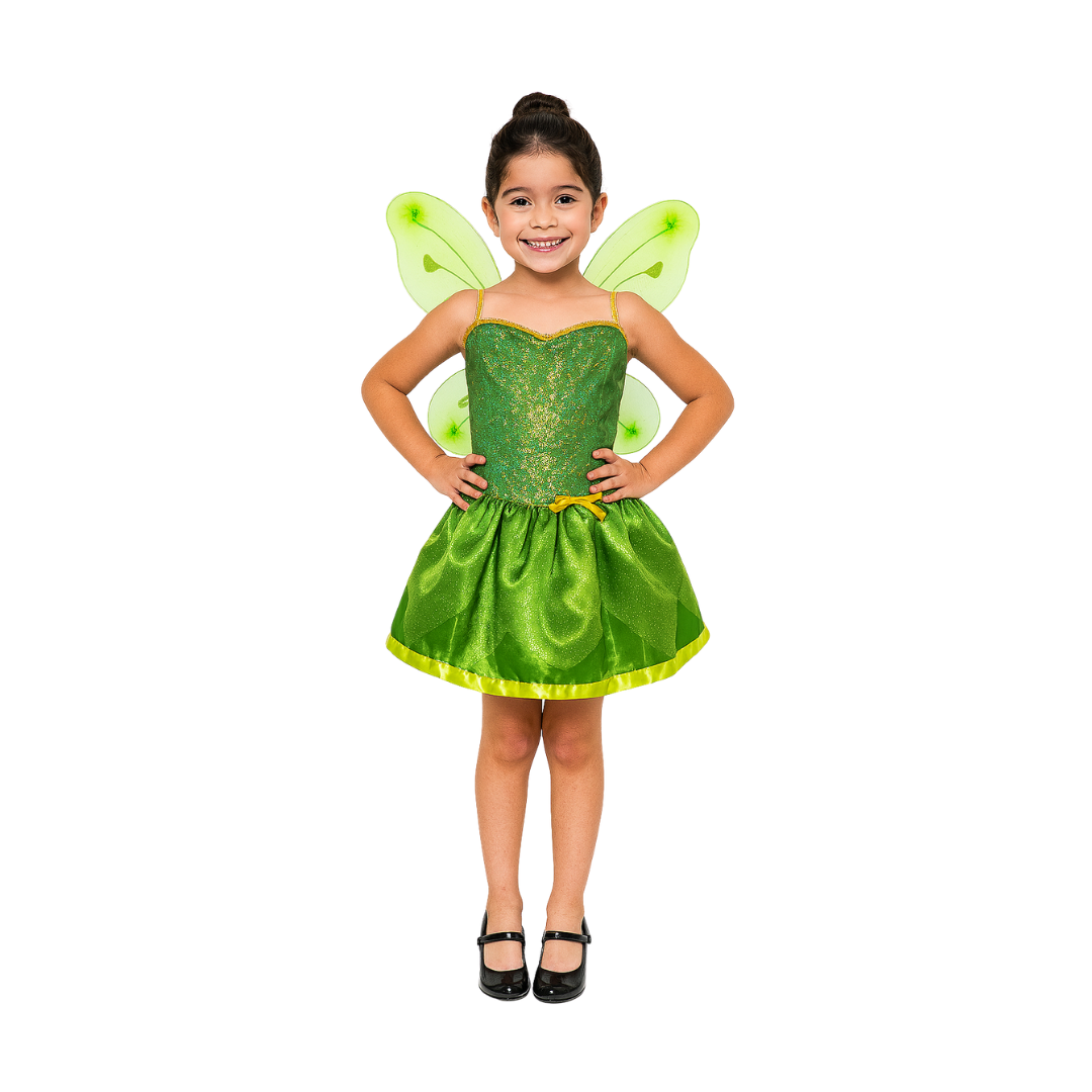 Disfraz Tinkerbell  Niñas, Vestido  Fiesta + Alas