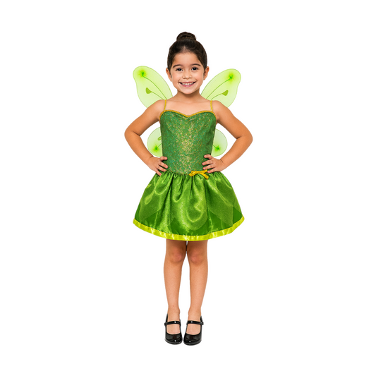 Disfraz Tinkerbell  Niñas, Vestido  Fiesta + Alas