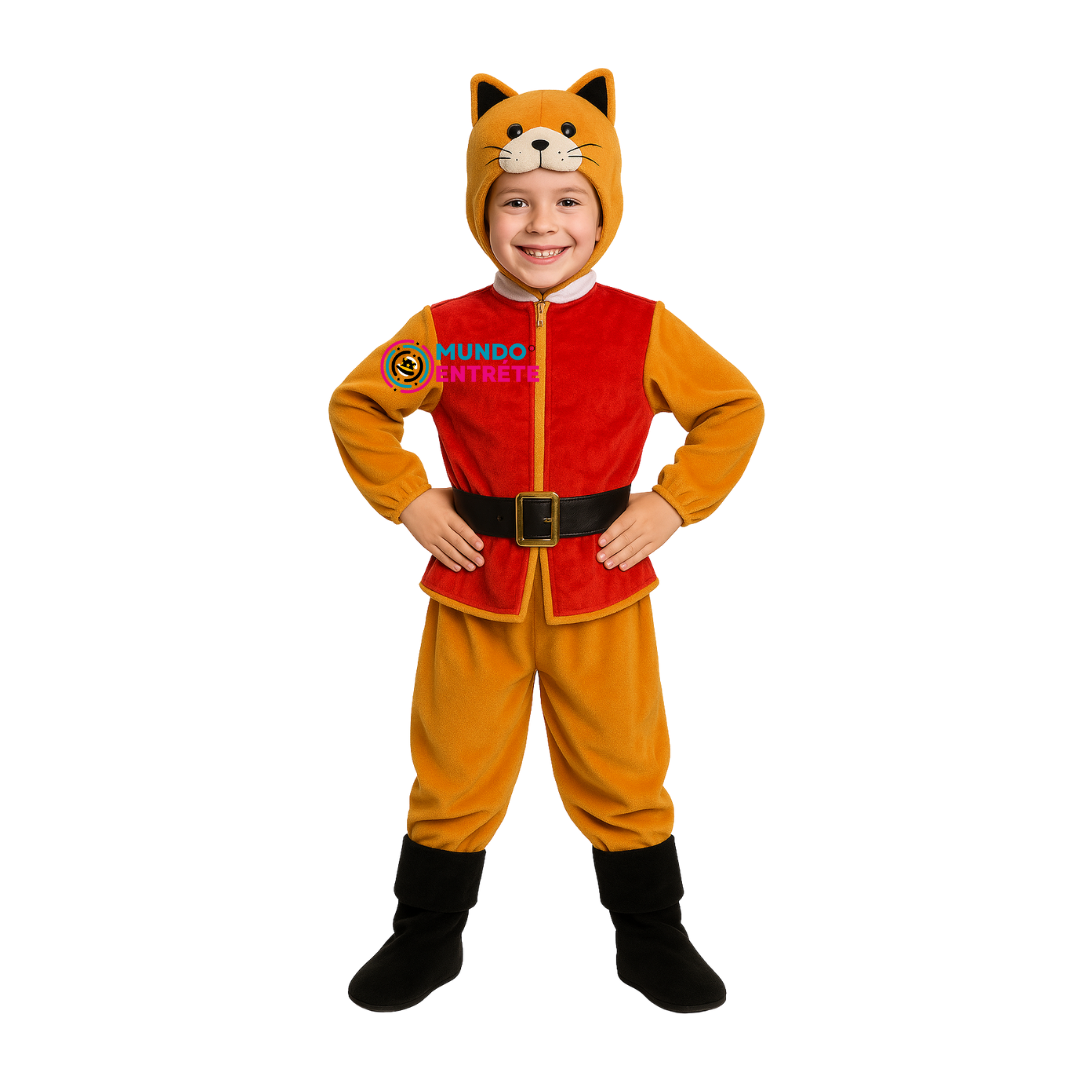 Disfraz Gato con botas para Niños