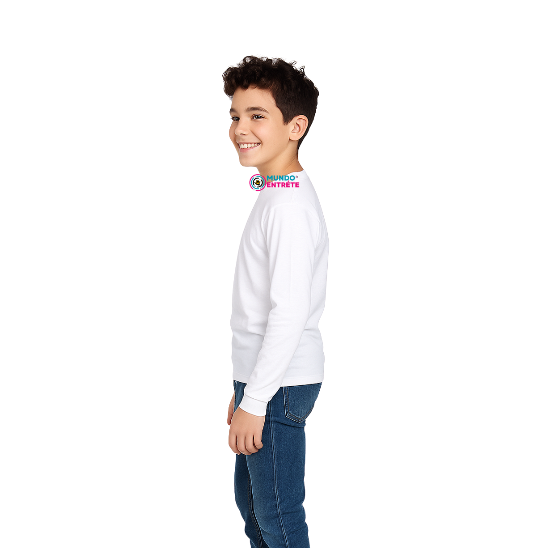 Polera Manga Larga Algodon Cuello Redondo