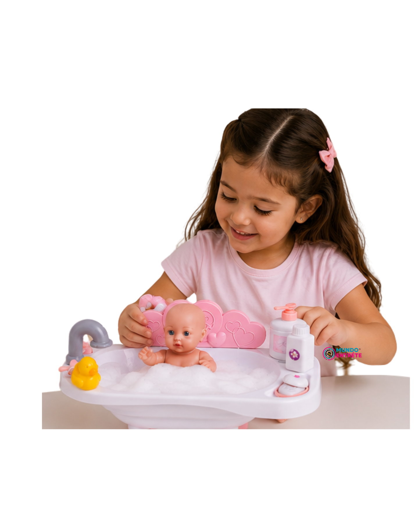 Muñeca Con Tina Y Accesorios De Baño