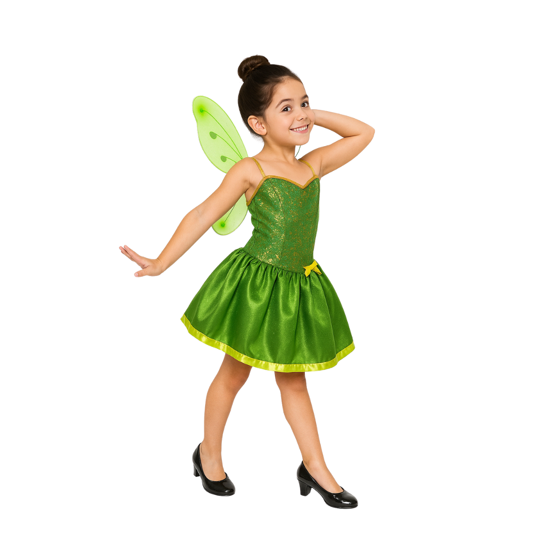 Disfraz Tinkerbell  Niñas, Vestido  Fiesta + Alas