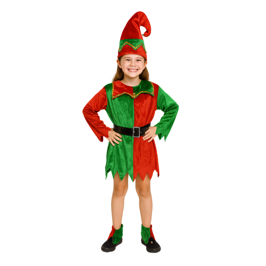Disfraz Navideño De Elfo Niña-niño