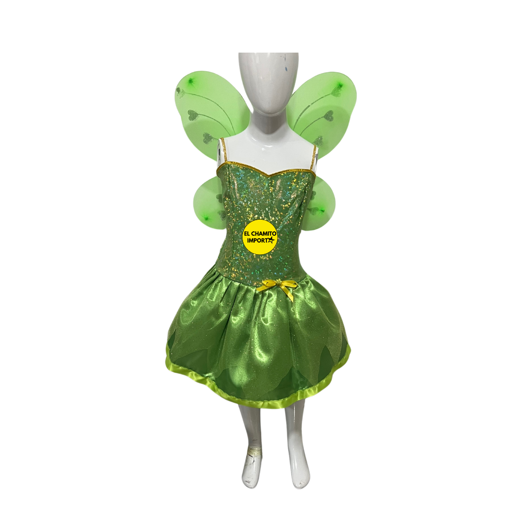Disfraz Tinkerbell  Niñas, Vestido  Fiesta + Alas