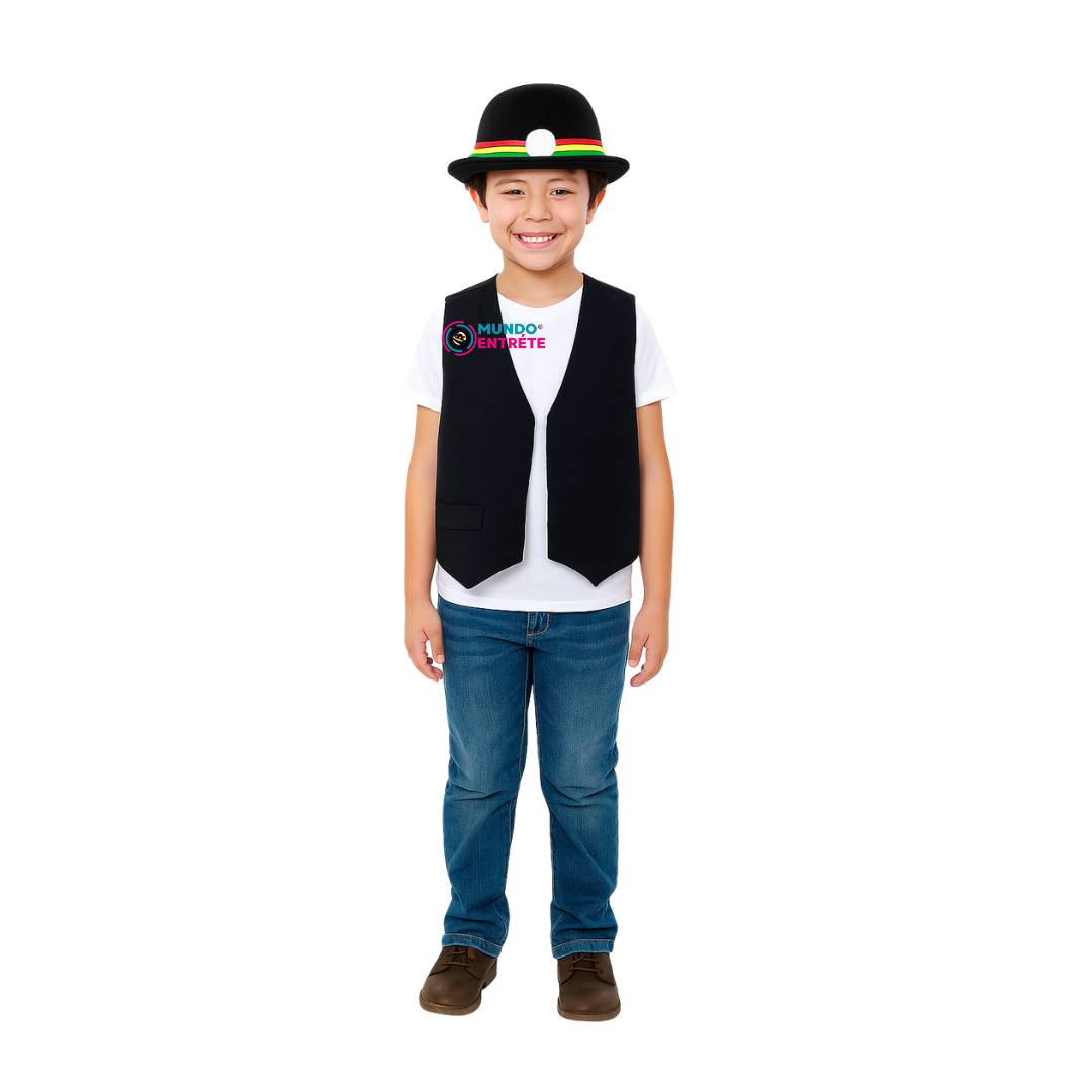 Nortino Vestimenta Para Niño Chaleco + Sombrero