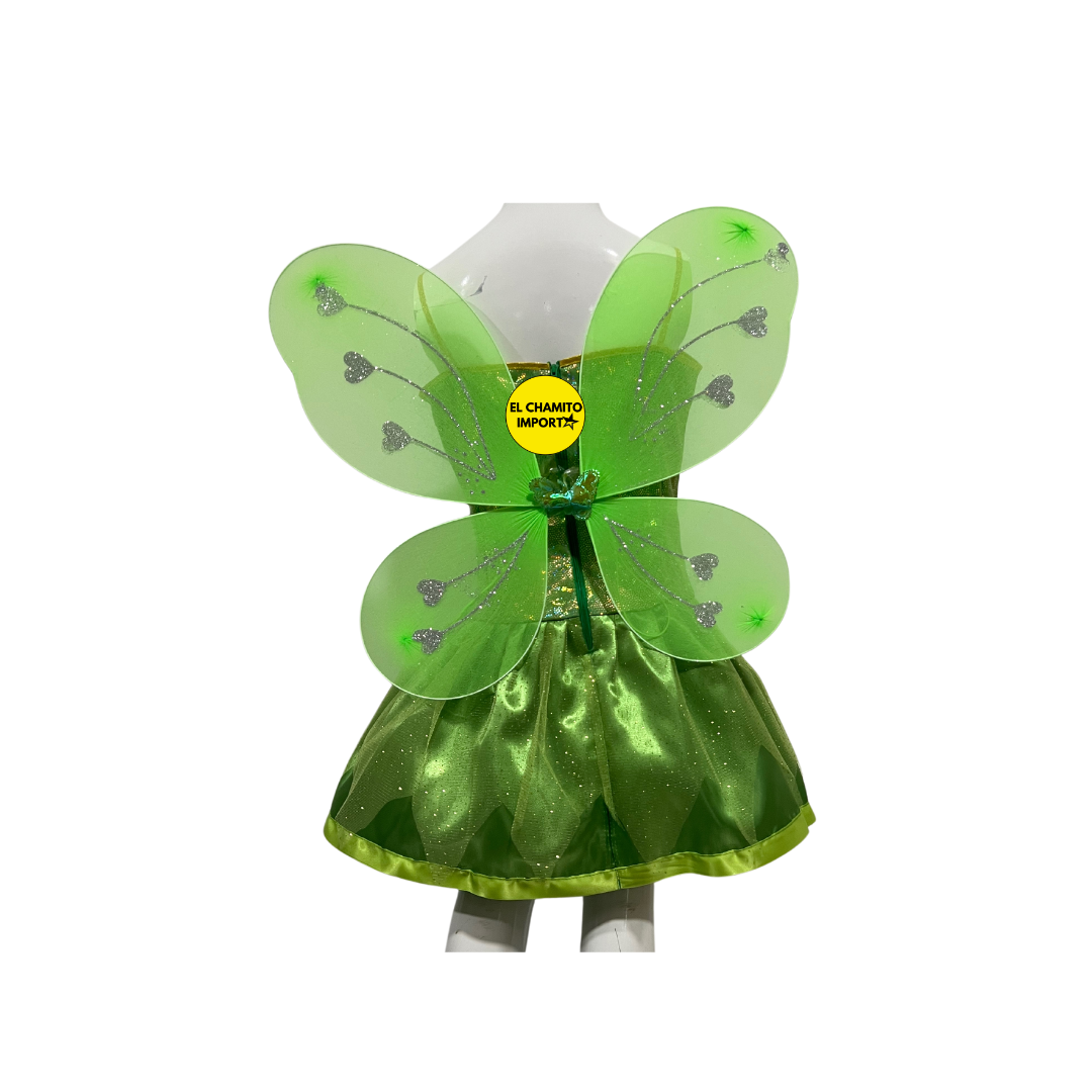 Disfraz Tinkerbell  Niñas, Vestido  Fiesta + Alas
