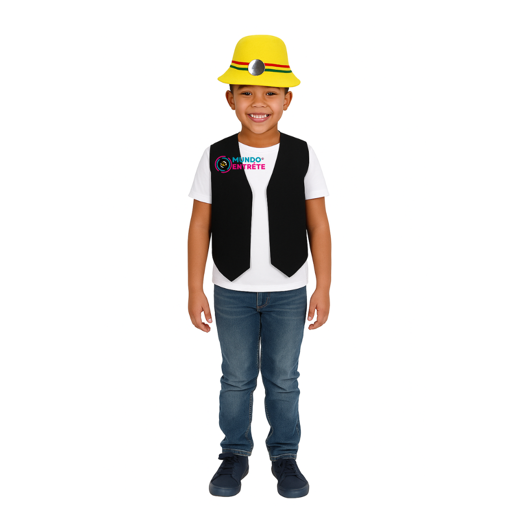 Nortino Vestimenta Para Niño Chaleco + Sombrero