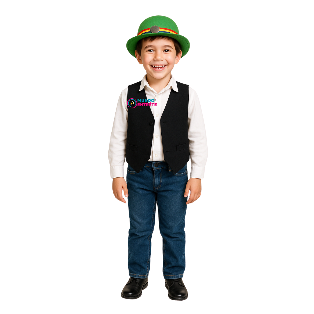 Nortino Vestimenta Para Niño Chaleco + Sombrero
