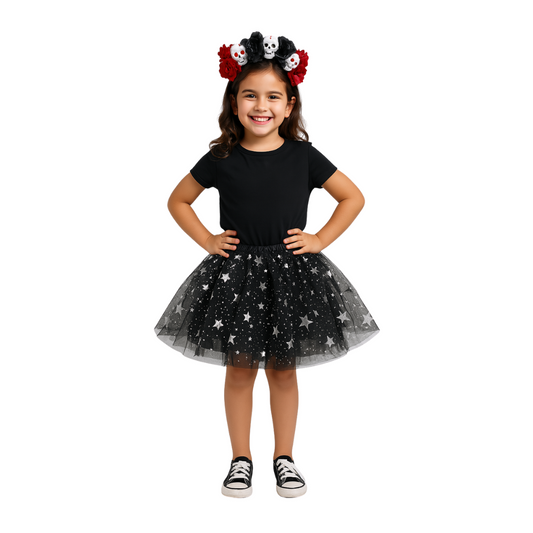 Disfraz Catrina Niña Tutu + Diadema Halloween