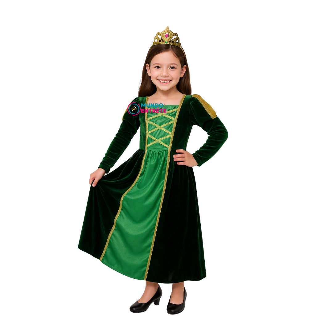 Disfraz de la Princesa Fiona para Niña + Corona