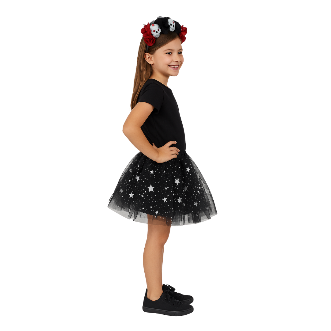 Disfraz Catrina Niña Tutu + Diadema Halloween