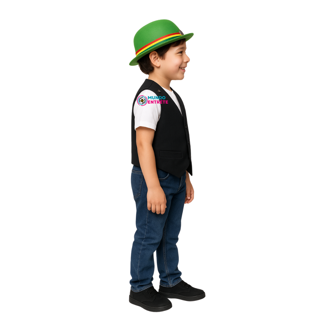 Nortino Vestimenta Para Niño Chaleco + Sombrero
