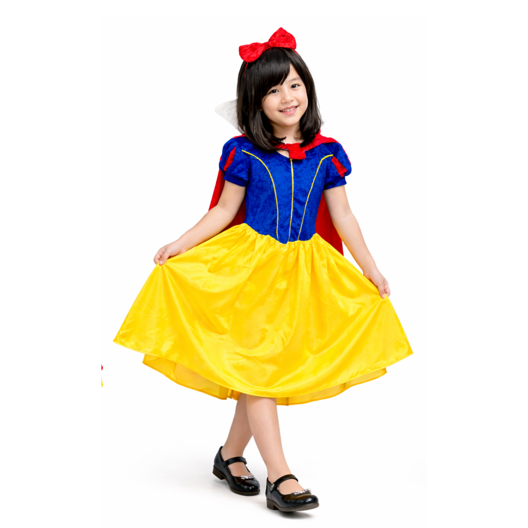 Disfraz Blancanieves Niña Con Capa + Peluca