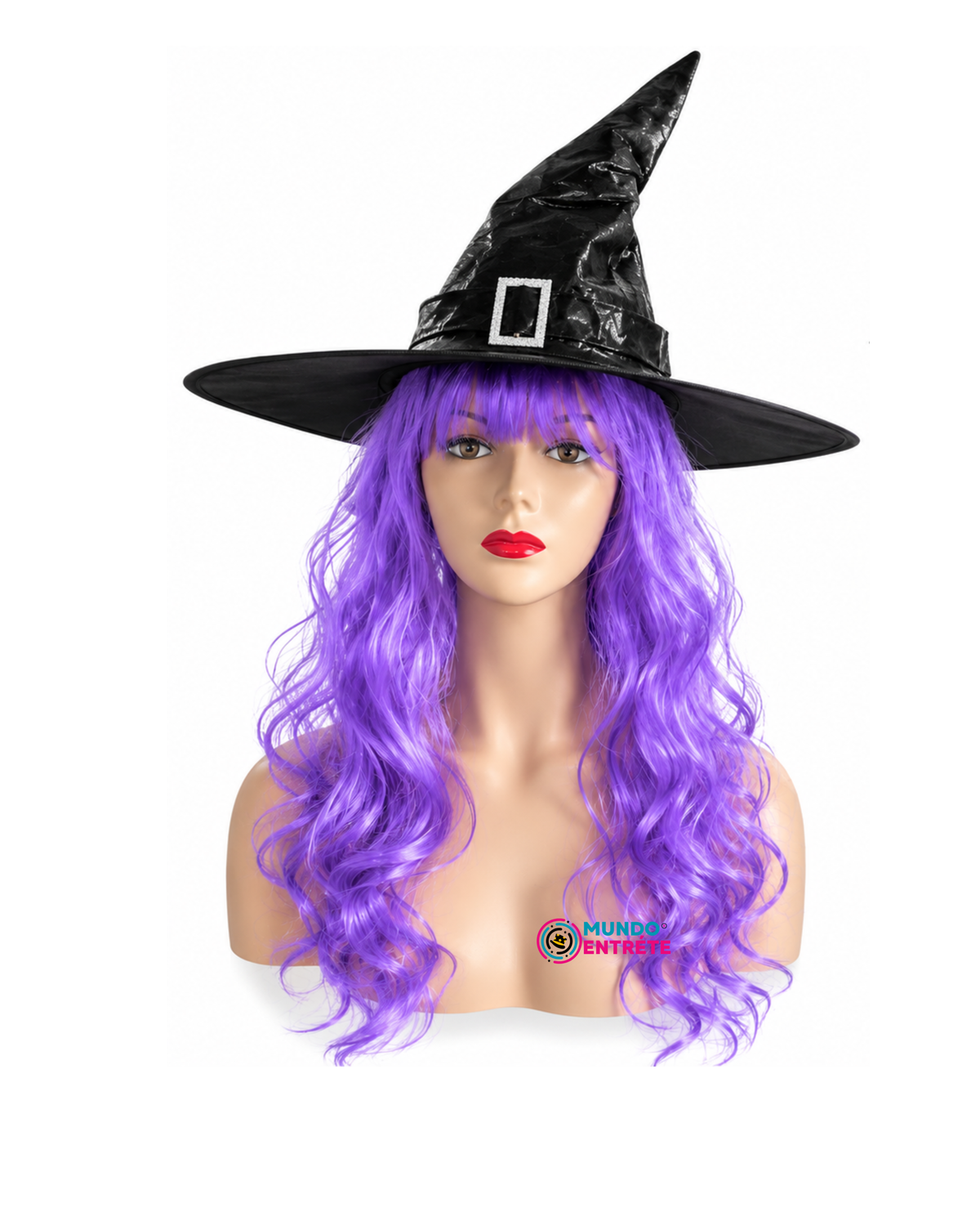 Set Bruja Sombrero y peluca  Halloween