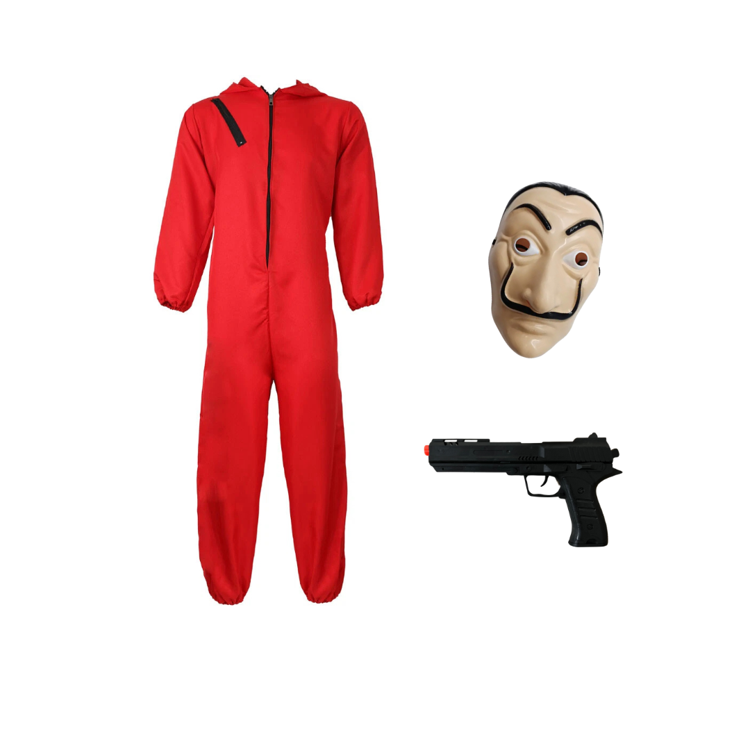 Disfraz Traje Casa Papel Overol+mascara+ Arma  Niño