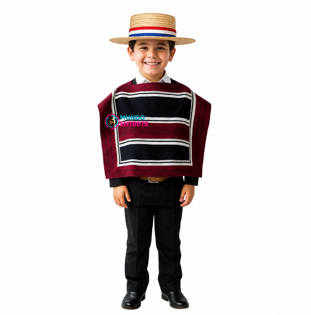 Manta/Poncho + Sombrero chupalla-Huaso Niño