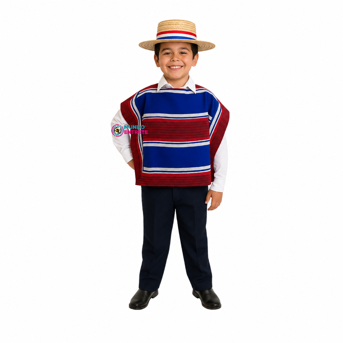 Manta/Poncho + Sombrero chupalla-Huaso Niño
