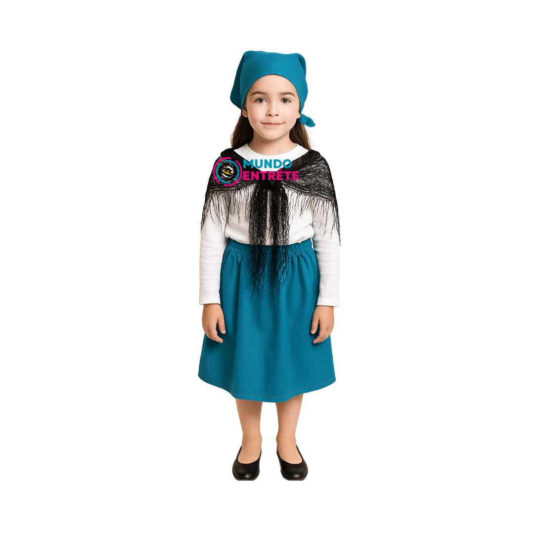 Traje Típico Chilote Niñas/Fiestas Patrias Chile