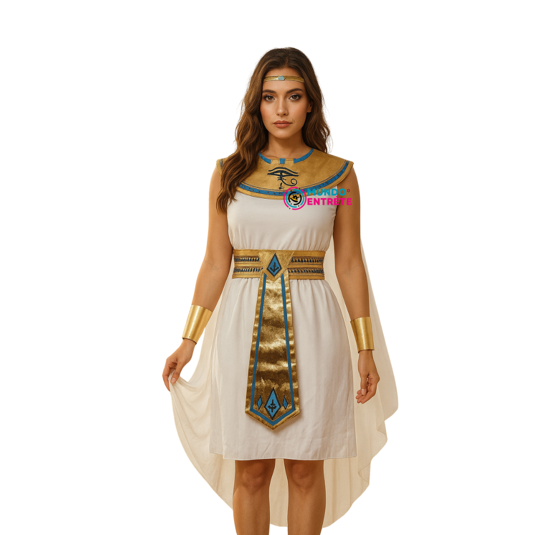Disfraz De Mujer Faraona Egipcia Cleopatra Cosplay Blanco